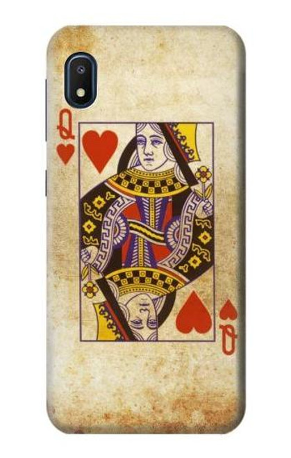 W2833 Poker Card Queen Hearts Hard Case and Leather Flip Case For Samsung Galaxy A10e