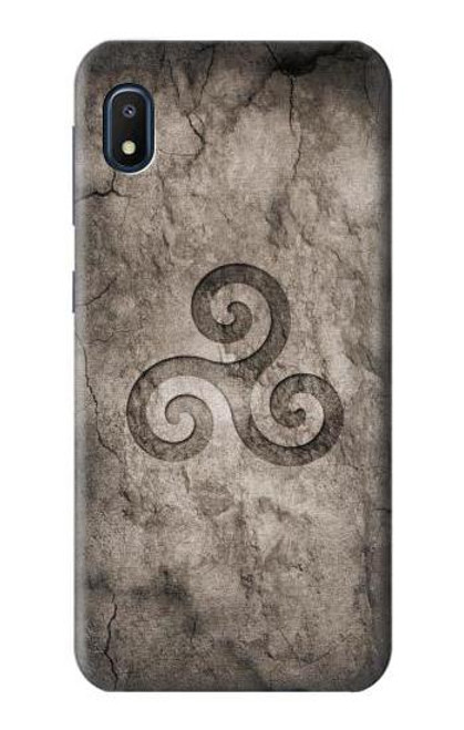 W2892 Triskele Symbol Stone Texture Hard Case and Leather Flip Case For Samsung Galaxy A10e