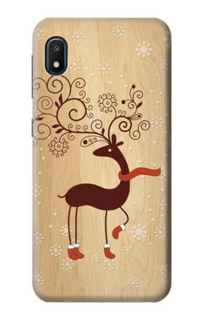 W3081 Wooden Raindeer Graphic Printed Hard Case and Leather Flip Case For Samsung Galaxy A10e