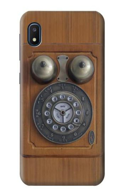 W3146 Antique Wall Retro Dial Phone Hard Case and Leather Flip Case For Samsung Galaxy A10e