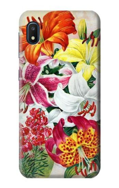 W3205 Retro Art Flowers Hard Case and Leather Flip Case For Samsung Galaxy A10e