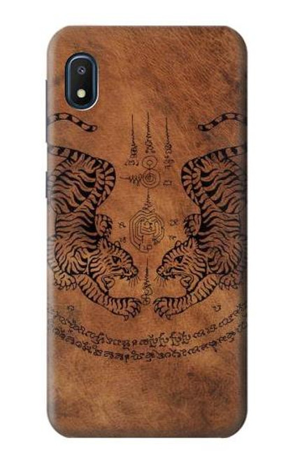 W3209 Sak Yant Twin Tiger Hard Case and Leather Flip Case For Samsung Galaxy A10e