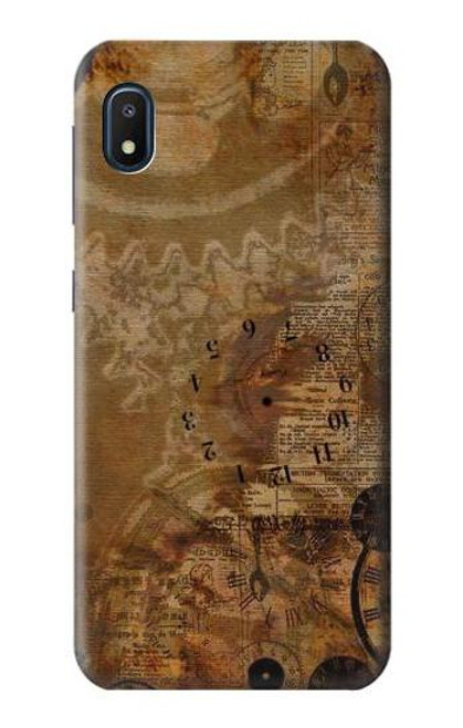 W3456 Vintage Paper Clock Steampunk Hard Case and Leather Flip Case For Samsung Galaxy A10e