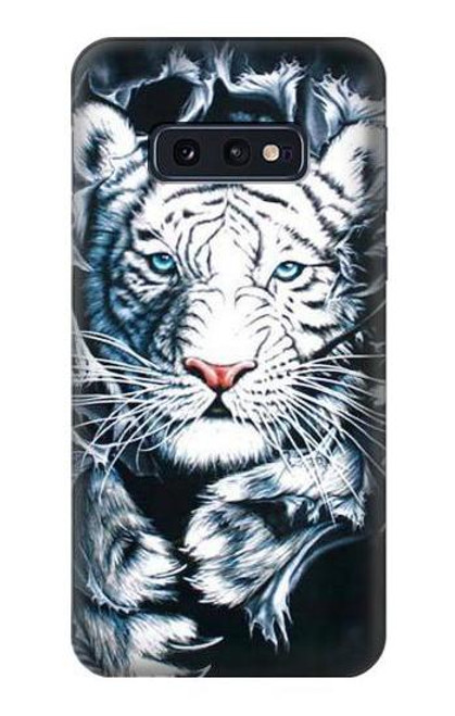 W0265 White Tiger Hard Case and Leather Flip Case For Samsung Galaxy S10e