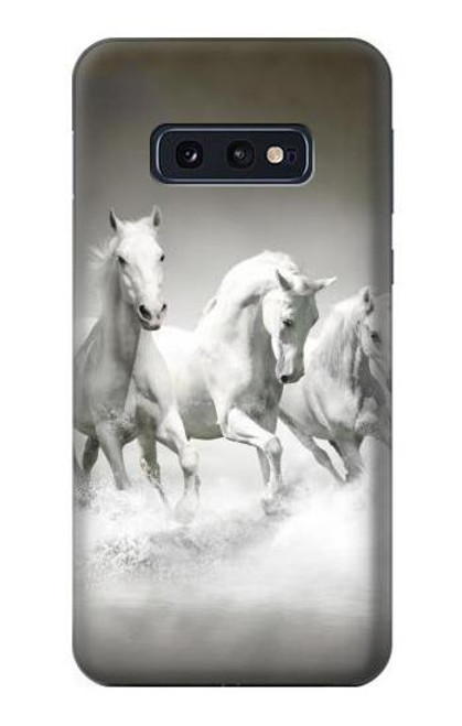 W0933 White Horses Hard Case and Leather Flip Case For Samsung Galaxy S10e