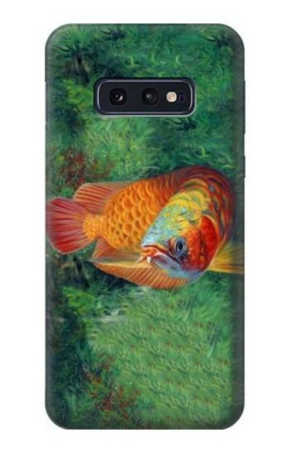 W1157 Red Arowana Fish Hard Case and Leather Flip Case For Samsung Galaxy S10e