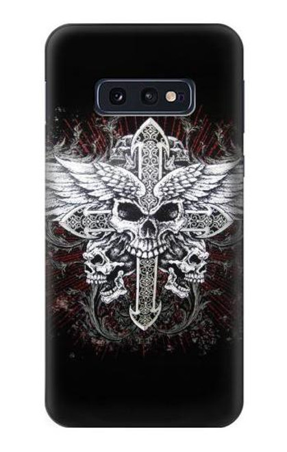 W1434 Skull Wing Tattoo Biker Hard Case and Leather Flip Case For Samsung Galaxy S10e