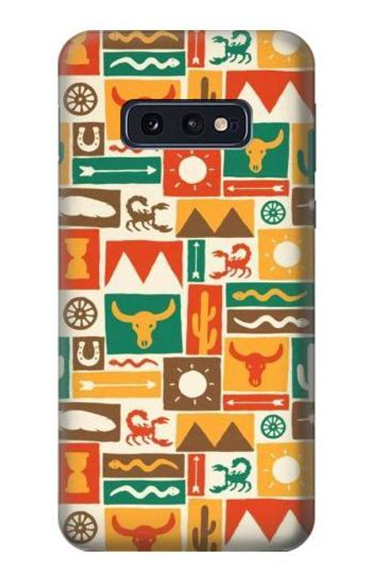 W1873 Western Pattern Hard Case and Leather Flip Case For Samsung Galaxy S10e