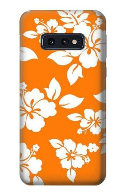 W2245 Hawaiian Hibiscus Orange Pattern Hard Case and Leather Flip Case For Samsung Galaxy S10e