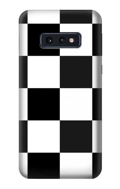 W2492 Black and White Check Hard Case and Leather Flip Case For Samsung Galaxy S10e