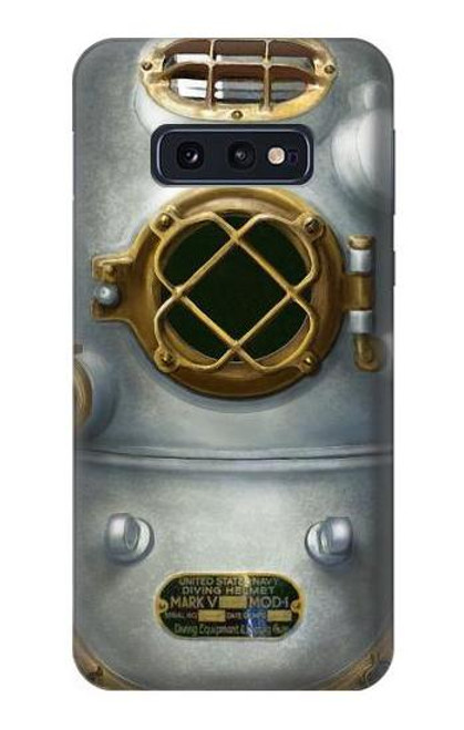 W2646 Vintage Deep Sea Diver Helmet Hard Case and Leather Flip Case For Samsung Galaxy S10e