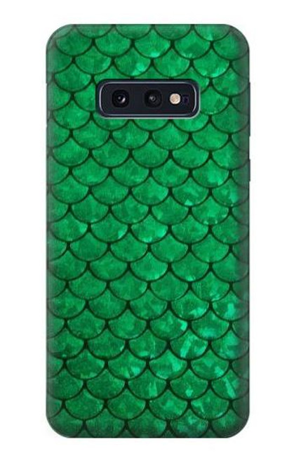 W2704 Green Fish Scale Pattern Graphic Hard Case and Leather Flip Case For Samsung Galaxy S10e