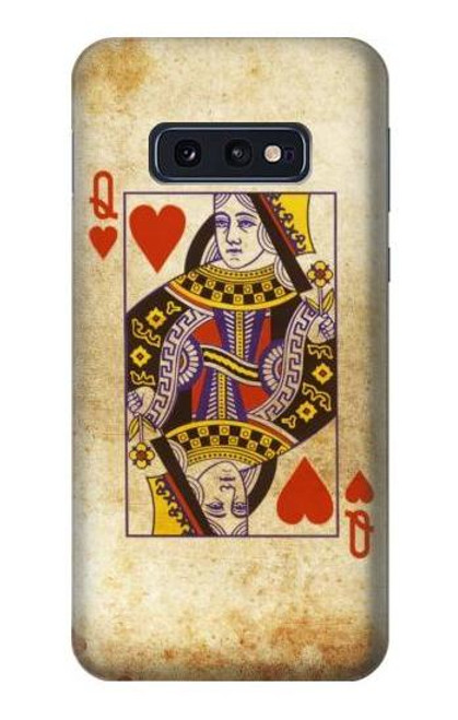 W2833 Poker Card Queen Hearts Hard Case and Leather Flip Case For Samsung Galaxy S10e