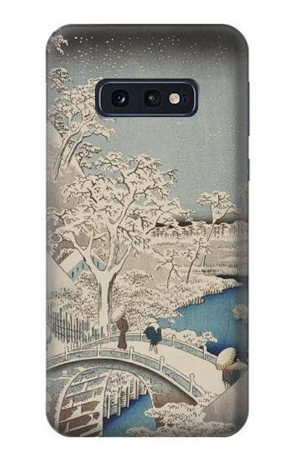 W3350 Utagawa Hiroshige Drum Bridge Yuhi Hill in Meguro Hard Case and Leather Flip Case For Samsung Galaxy S10e