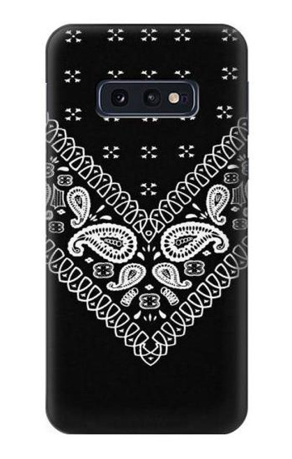 W3363 Bandana Black Pattern Hard Case and Leather Flip Case For Samsung Galaxy S10e