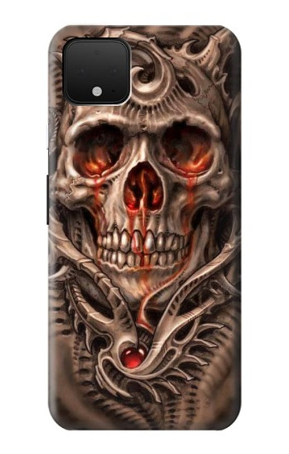 W1675 Skull Blood Tattoo Hard Case and Leather Flip Case For Google Pixel 4