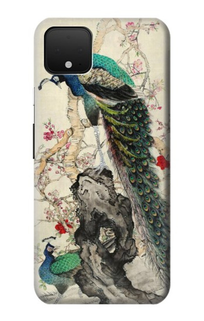 W2086 Peacock Painting Hard Case and Leather Flip Case For Google Pixel 4