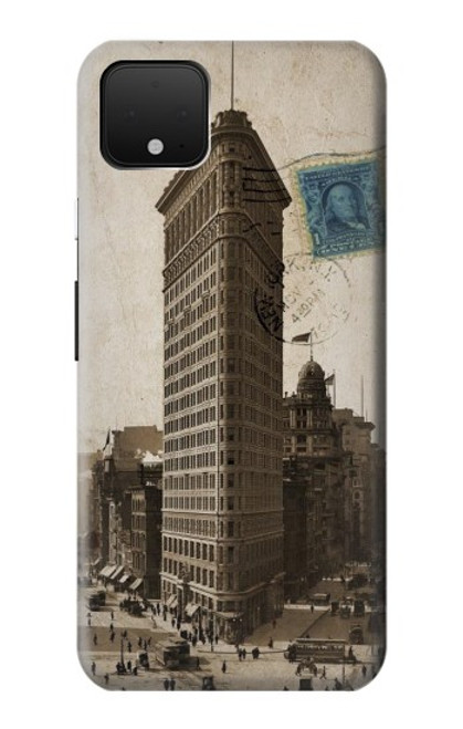 W2832 New York 1903 Flatiron Building Postcard Hard Case and Leather Flip Case For Google Pixel 4