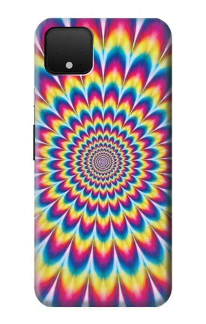 W3162 Colorful Psychedelic Hard Case and Leather Flip Case For Google Pixel 4