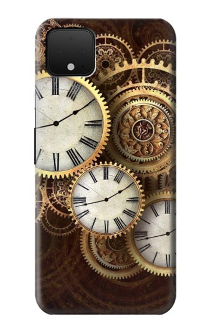 W3172 Gold Clock Live Hard Case and Leather Flip Case For Google Pixel 4