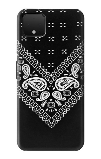 W3363 Bandana Black Pattern Hard Case and Leather Flip Case For Google Pixel 4