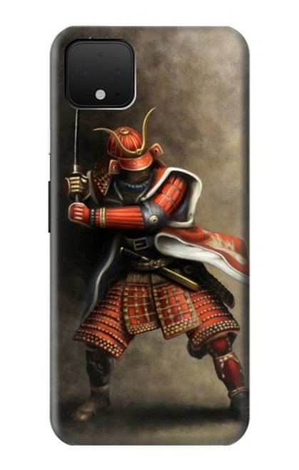 W0796 Japan Red Samurai Hard Case and Leather Flip Case For Google Pixel 4 XL