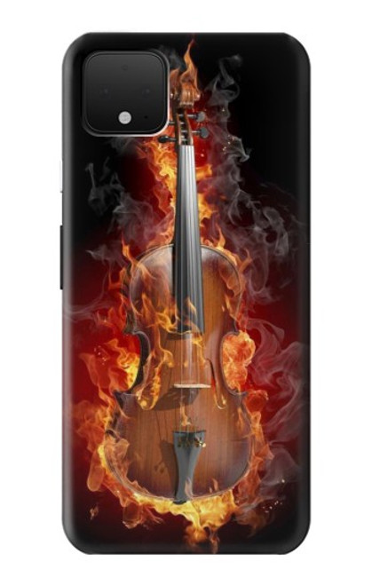 W0864 Fire Violin Hard Case and Leather Flip Case For Google Pixel 4 XL