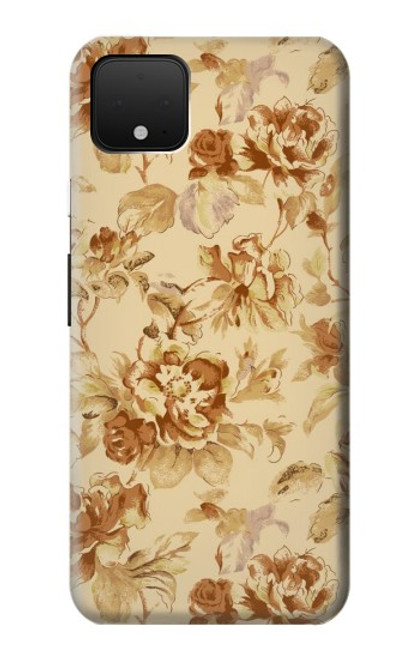 W2180 Flower Floral Vintage Pattern Hard Case and Leather Flip Case For Google Pixel 4 XL
