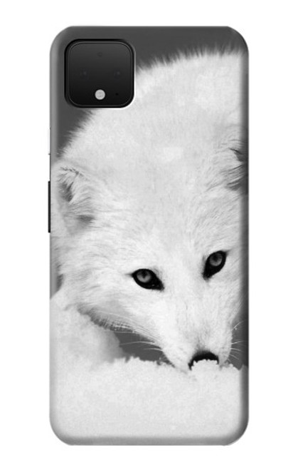 W2569 White Arctic Fox Hard Case and Leather Flip Case For Google Pixel 4 XL