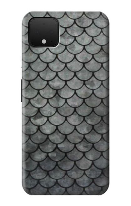 W2950 Silver Fish Scale Hard Case and Leather Flip Case For Google Pixel 4 XL