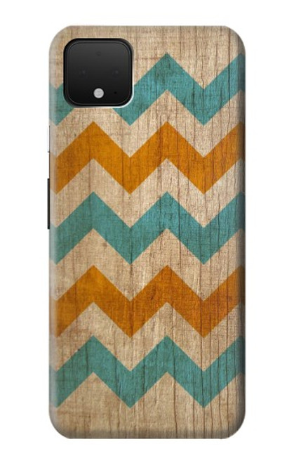 W3033 Vintage Wood Chevron Graphic Printed Hard Case and Leather Flip Case For Google Pixel 4 XL