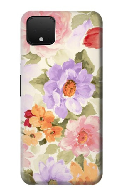 W3035 Sweet Flower Painting Hard Case and Leather Flip Case For Google Pixel 4 XL