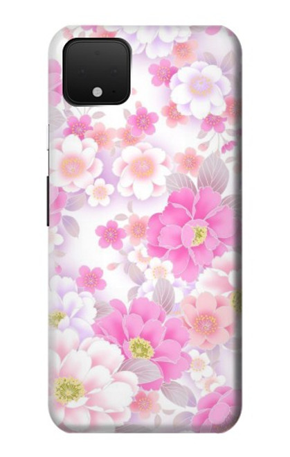 W3036 Pink Sweet Flower Flora Hard Case and Leather Flip Case For Google Pixel 4 XL