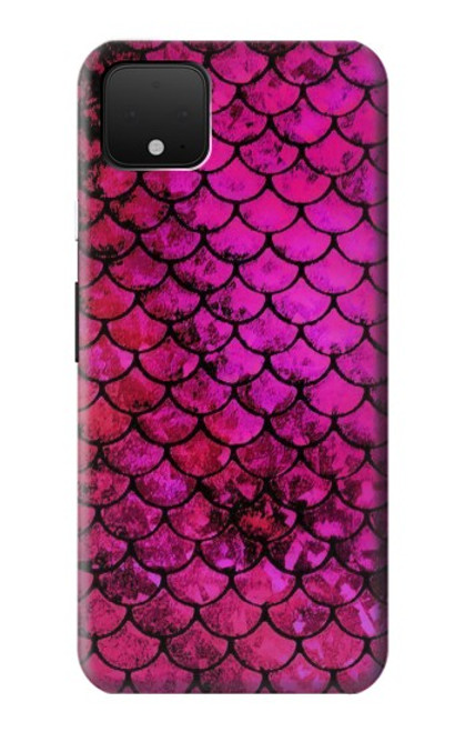 W3051 Pink Mermaid Fish Scale Hard Case and Leather Flip Case For Google Pixel 4 XL