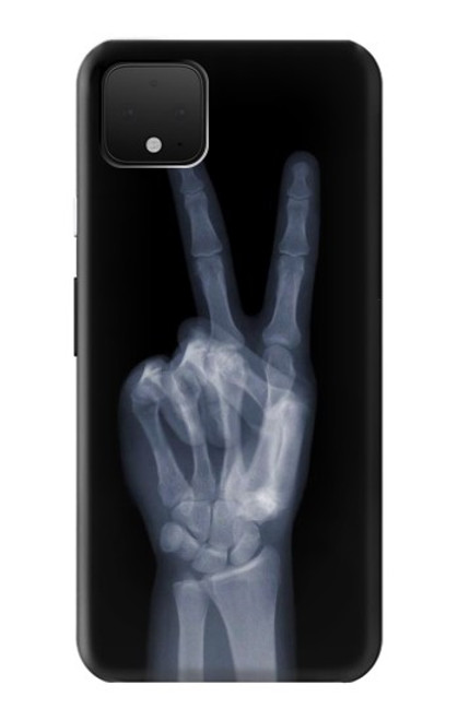 W3101 X-ray Peace Sign Fingers Hard Case and Leather Flip Case For Google Pixel 4 XL