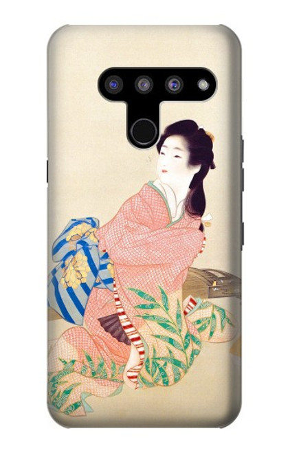 W0889 Japan Art Kimono Hard Case and Leather Flip Case For LG V50, LG V50 ThinQ 5G