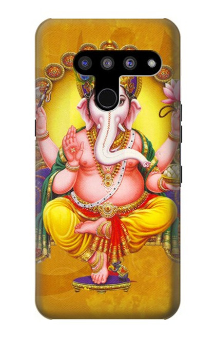 W0896 Lord Ganesh Hindu God Hard Case and Leather Flip Case For LG V50, LG V50 ThinQ 5G