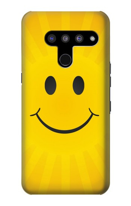 W1146 Yellow Sun Smile Hard Case and Leather Flip Case For LG V50, LG V50 ThinQ 5G