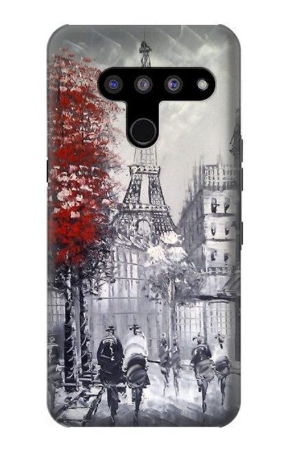 W1295 Eiffel Painting of Paris Hard Case and Leather Flip Case For LG V50, LG V50 ThinQ 5G