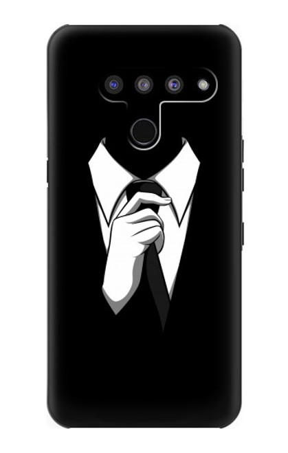 W1591 Anonymous Man in Black Suit Hard Case and Leather Flip Case For LG V50, LG V50 ThinQ 5G