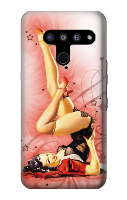 W1669 Pinup Girl Vintage Hard Case and Leather Flip Case For LG V50, LG V50 ThinQ 5G