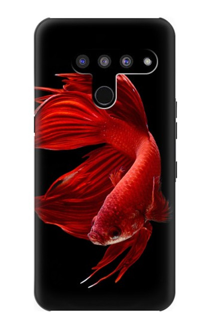 W2092 Red Siamese Fighting Fish Hard Case and Leather Flip Case For LG V50, LG V50 ThinQ 5G