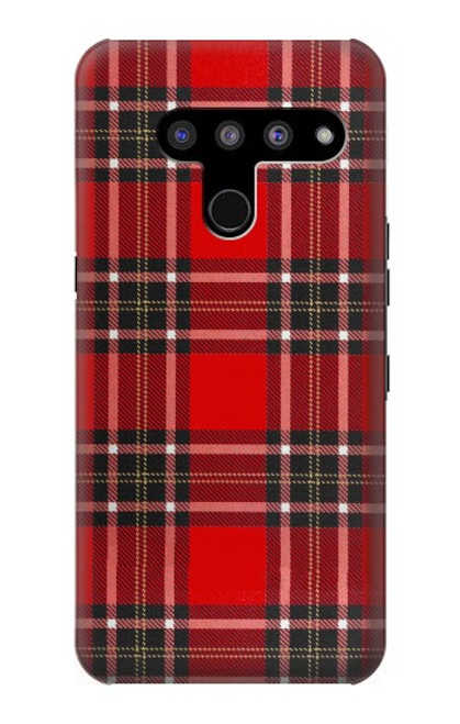 W2374 Tartan Red Pattern Hard Case and Leather Flip Case For LG V50, LG V50 ThinQ 5G