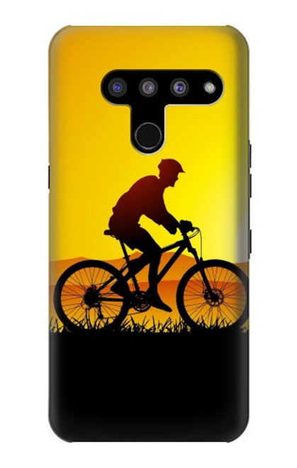 W2385 Bicycle Bike Sunset Hard Case and Leather Flip Case For LG V50, LG V50 ThinQ 5G