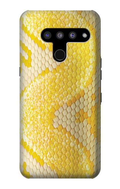 W2713 Yellow Snake Skin Graphic Printed Hard Case and Leather Flip Case For LG V50, LG V50 ThinQ 5G