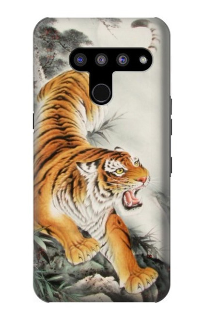 W2751 Chinese Tiger Brush Painting Hard Case and Leather Flip Case For LG V50, LG V50 ThinQ 5G