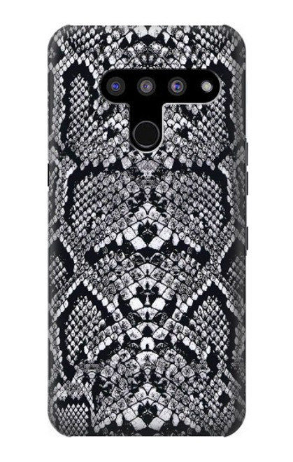 W2855 White Rattle Snake Skin Graphic Printed Hard Case and Leather Flip Case For LG V50, LG V50 ThinQ 5G