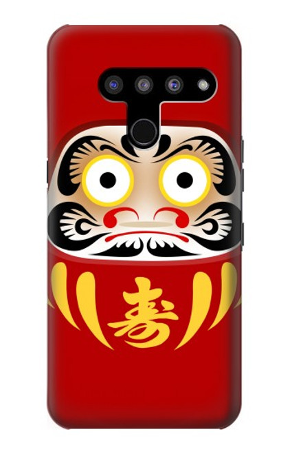 W3045 Japan Good Luck Daruma Doll Hard Case and Leather Flip Case For LG V50, LG V50 ThinQ 5G