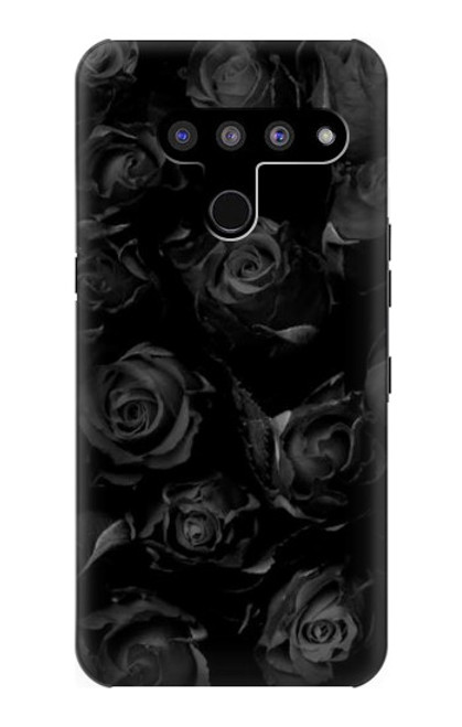 W3153 Black Roses Hard Case and Leather Flip Case For LG V50, LG V50 ThinQ 5G