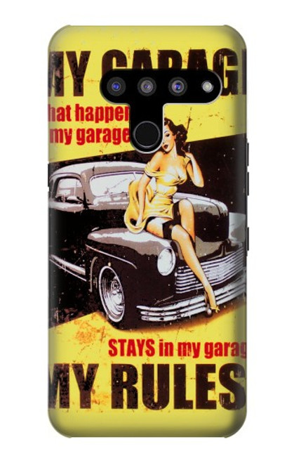 W3198 My Garage Pinup Girl Hard Case and Leather Flip Case For LG V50, LG V50 ThinQ 5G